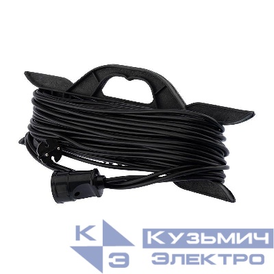 Удлинитель-шнур на рамке 1х30м без заземл. 6А IP20 1.3кВт ПВС 2х0.75 черн. PROCONNECT 11-7103