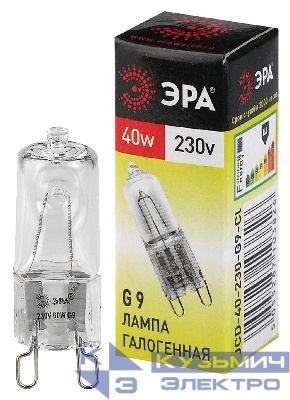 Лампа галогенная G9-JCD-40-230V-Cl 40Вт капсула G9 230В Эра C0027378