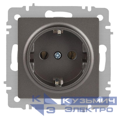 Розетка 1-м СП Accent 6-202-09 16А IP20 250В 2P+E Schuko титан Intro Б0063701