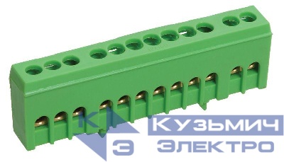 Шина PE "земля" в корп. изол. на DIN-рейку ШНИ-6х9-12-К-З IEK YNN10-69-12KD-K06