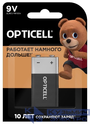 Элемент питания алкалиновый "крона" 6LR61 9В (блист. 1шт) Basic Opticell 5051003/6051003