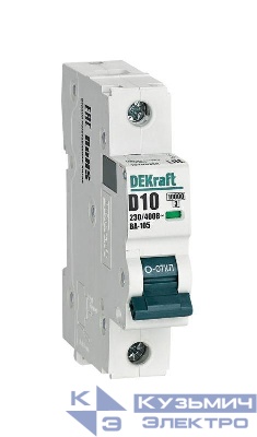 Выключатель автоматический модульный 1п D 10А 10кА ВА-105 DEKraft 13200DEK