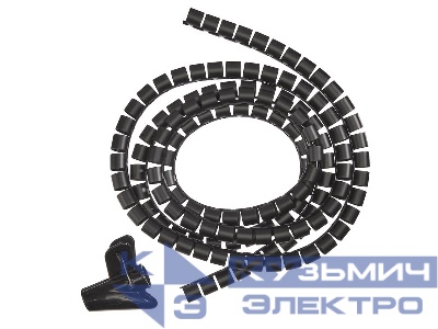 Органайзер  для проводов с инструментом для укладки, ID-15mm, 2м, пластик, черный NETKO Optima