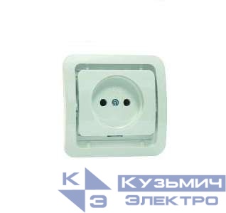 Розетка 1-м СП Mimoza 10А без заземл. без вставки бел. Makel 22002