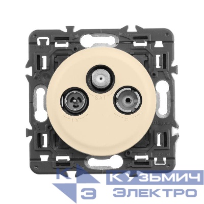 Панель лицевая Celiane для роз. R-TV-SAT сл. кость Leg 066233