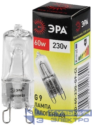Лампа галогенная G9-JCD-60-230V-Cl 60Вт капсула G9 230В Эра C0027370