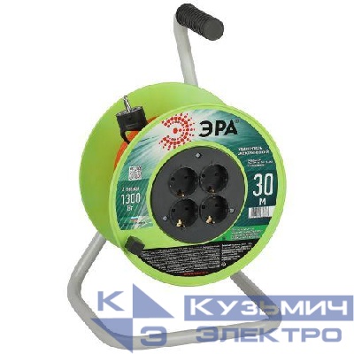 Удлинитель на катушке 4х30м с заземл. RP-4e-3х0.75-30m ПВС 3х0.75 Эра Б0056097