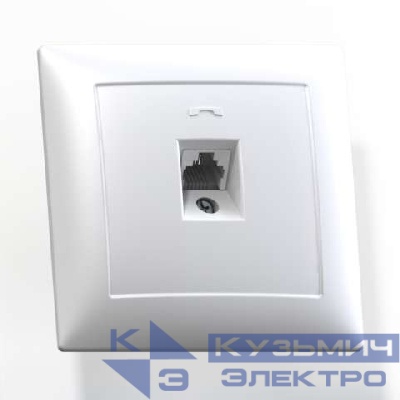Розетка телефонная 1-м СП Селена РТ1-398 бел. Кунцево 8119