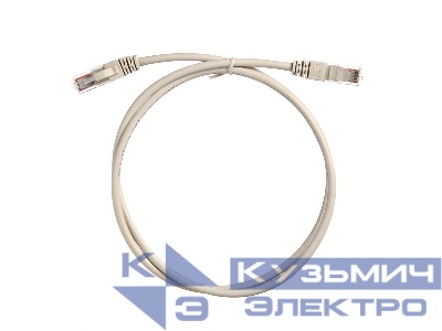 Патч-корд UTP4 cat.5e, 1.0м, литой коннектор, серый, LSZH, NETKO Expert CKC