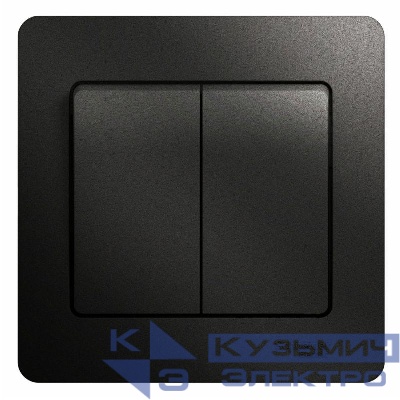Выключатель 2-кл. СП Glossa 10А IP20 (сх. 5) 10AX в сборе антрацит SE GSL000752