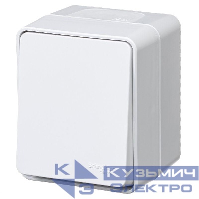 Выключатель кнопочный 1-кл. ОП AtlasDesign PROFI IP54 10АХ бел. SE ATN540115