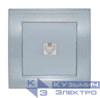 Розетка телефонная 1-м СП Бриллиант серебр. UNIVersal 7949810