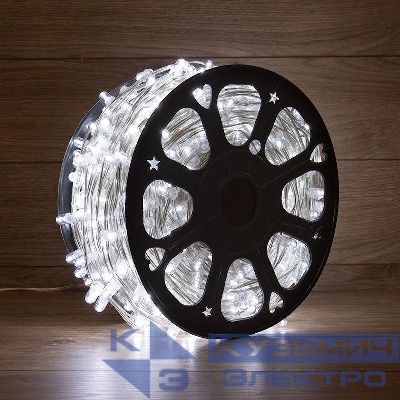 Гирлянда светодиодная "LED ClipLight" шаг 15см 665LED бел. 80Вт 12В IP65 провод ПВХ прозр. (уп.100м) Neon-Night 325-155