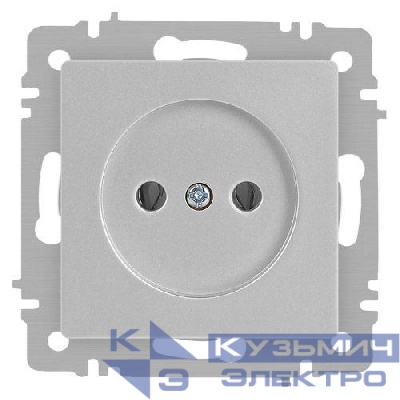 Розетка 1-м СП Accent 6-201-03 16А IP20 250В 2P алюм. Intro Б0063661