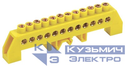 Шина PE "земля" в комб. DIN-изол. "Стойка" ШНИ-8х12-12-КС-Ж IEK YNN10-812-12DP-K05