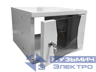 Шкаф настенный 10" 4U серия COMPACT (КОМПАКТ) (315х325х225), передняя дверь стекло, серый, Netko