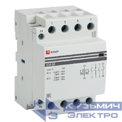 Контактор модульный КМ 50А 3NО+NC (3 мод.) EKF km-3-50-31
