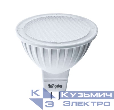 Лампа светодиодная 94 262 NLL-MR16-5-12-3K-GU5.3 5Вт 3000К тепл. бел. GU5.3 360лм 12В Navigator 94262