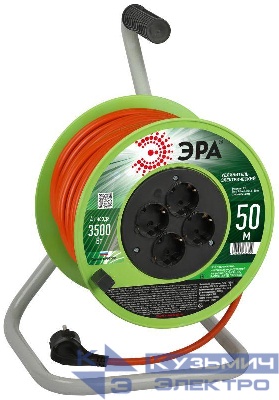 Удлинитель на катушке 4х50м с заземл. RP-4e-3x1.5-50m ПВС 3х1.5 Эра Б0056104