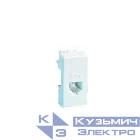 Розетка телефонная СП 1мод. Simon 27 RJ11 4 контакт. узкий модуль механизм бел. Simon 27480-34