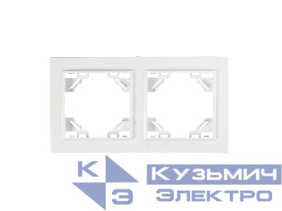 Рамка 2-постовая, пластик, IP20, цвет белый NETKO Optima Electric