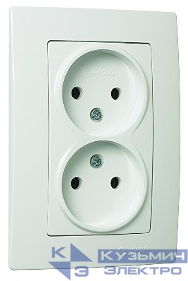 Розетка 2-м СП Lillium NaturalKare 16А 250В без заземл. бел. Makel 32001017