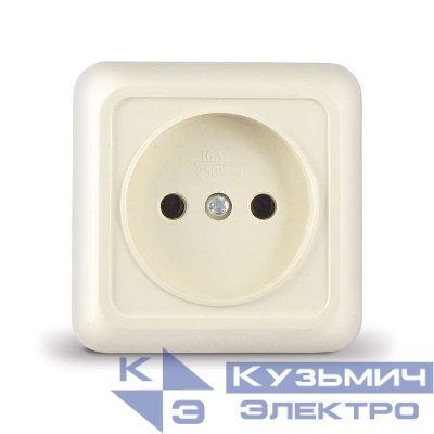 Розетка 1-м ОП Олимп 16А IP20 без заземл. сл. кость UNIVersal Б-О0022