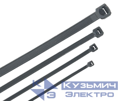 Хомут-стяжка для кабеля 3.6х300мм нейлон черн. (уп.100шт) ITK HKB-W36-L300