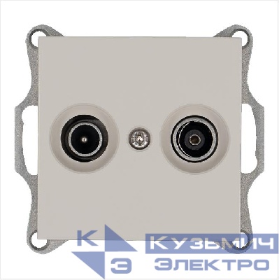 Розетка телевизионная оконечная TV + FM 2-м Ф9.5мм механизм тауп Jasmart G6204T