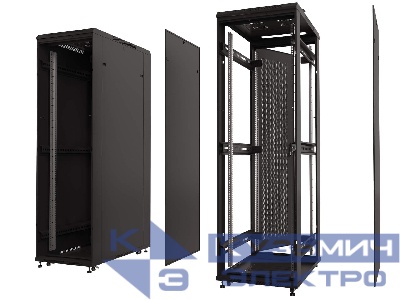 Шкаф напольный 42U серия Expert (600х1000х2050), напольный, БЕЗ ПЕРЕДНЕЙ ДВЕРИ, чёрный, разобранный Netko (упакован в 3 коробки)