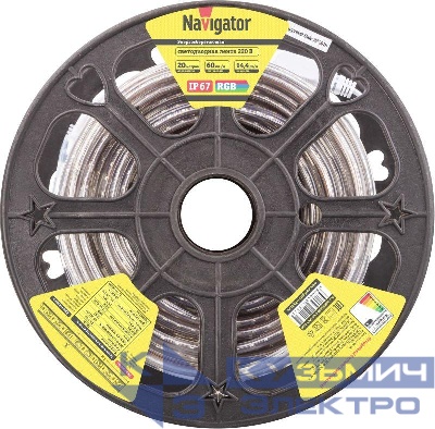 Лента светодиодная 14 517 NLS-5050RGB60-14.4-IP67-220V (уп.20м) Navigator 14517