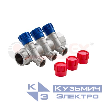 Коллектор с регул. вентилями. 1дюймх2 вых. 1/2дюйм нар.(24) К VALFEX VF.560.N.0602