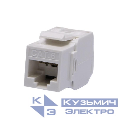 Модуль розеточный Keystone Jack 8P8C RJ-45 UTP кат.6 заделка без инструмента 180град. (DIY) SUPRLAN 10-0342-1