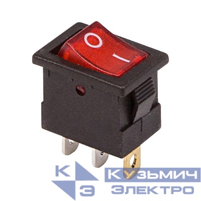 Выключатель клавишный 12В 15А (3с) ON-OFF красн. с подсветкой Mini (RWB-206-1; SC-768) Rexant 36-2170