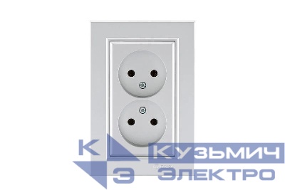 Розетка 2-м СП Karea 10А IP20 б/з сереб. Makel 56065017