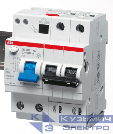 Выключатель авт. диф. тока 2п 4мод. C 16А 30мА тип AC 6кА DS202 ABB 2CSR252001R1164