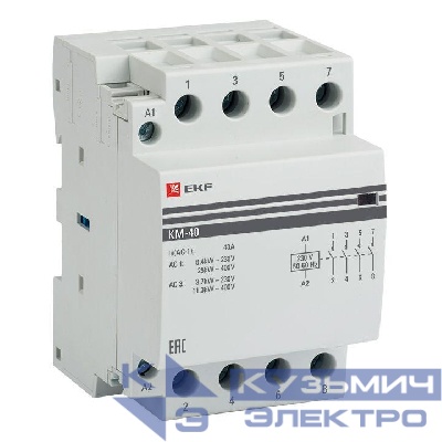Контактор модульный КМ 40А 4NО (3 мод.) EKF km-3-40-40