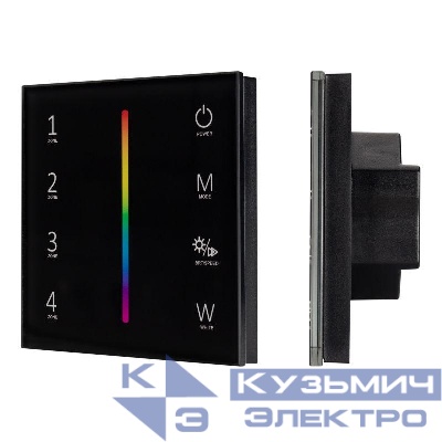 Панель Sens SMART-P30-RGBW Black (230В 4 зоны 2.4G) (IP20 пластик) Arlight 027104
