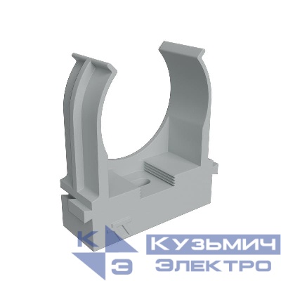 Держатель для труб (клипса) KM-KKPM-32 d32мм для прямого монтажа сер. (уп. 50шт) КМ LO67233