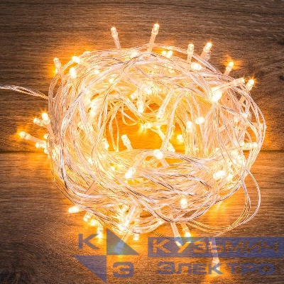 Гирлянда светодиодная "Твинкл Лайт" 15м 120LED тепл. бел. 6.9Вт IP20 провод ПВХ прозр. Neon-Night 303-196