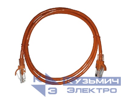 Патч-корд UTP4 cat 5e, 1,0м, ВС, LSZH, оранжевый, литой коннектор NETKO Optima