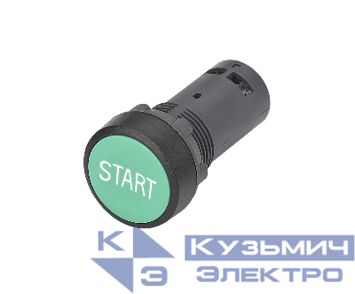 Кнопка моноблочная SB7 22мм с возвратом с маркировкой "START" пластик 1НО IP65 зел. SE SB7NA3133