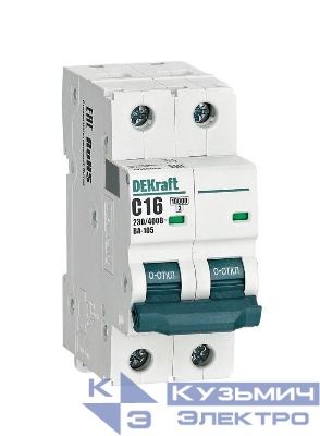 Выключатель автоматический модульный 2п C 16А 10кА ВА-105 DEKraft 13165DEK
