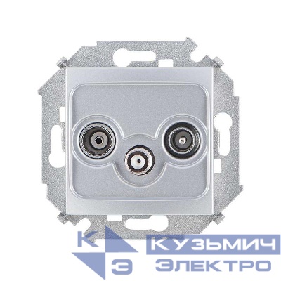 Розетка телевизионная одиночная TV/R/SAT 1-м СП Simon 15 винтов. зажим механизм алюм. Simon 1591466-033