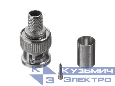 Коннектор BNC для RG-6/SAT-703, цинк/медь, для обжимного инструмента NETKO Optima
