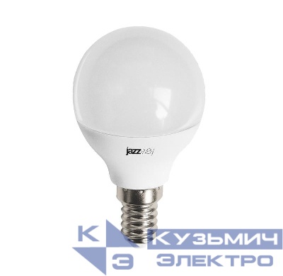 Лампа светодиодная PLED-LX 8Вт G45 шар 3000К тепл. бел. E14 Pro JazzWay 5028593