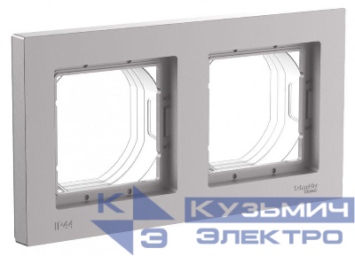 Рамка 2-м AtlasDesign Aqua IP44 алюм. SE ATN440302