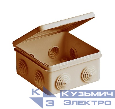Коробка распределительная ОП 100х100х50мм 8 вводов откид. крышка IP54 оранж. Ruvinil 67045НГ
