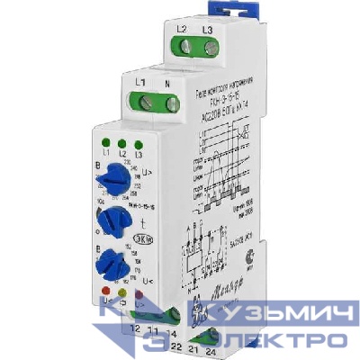 Реле контроля напряжения 3ф РКН-3-25-15 АС230В/AC400В УХЛ4 Меандр A8302-16934089