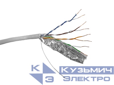 Кабель FTP4 cat.5е Cu PVC NETKO Optima Silver, одножильный, экранированный, 305м, Проходит Fluke тест, серый